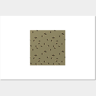 Scattered Dots Minimalist Geometric Pattern - Muted Earthy Olive Posters and Art